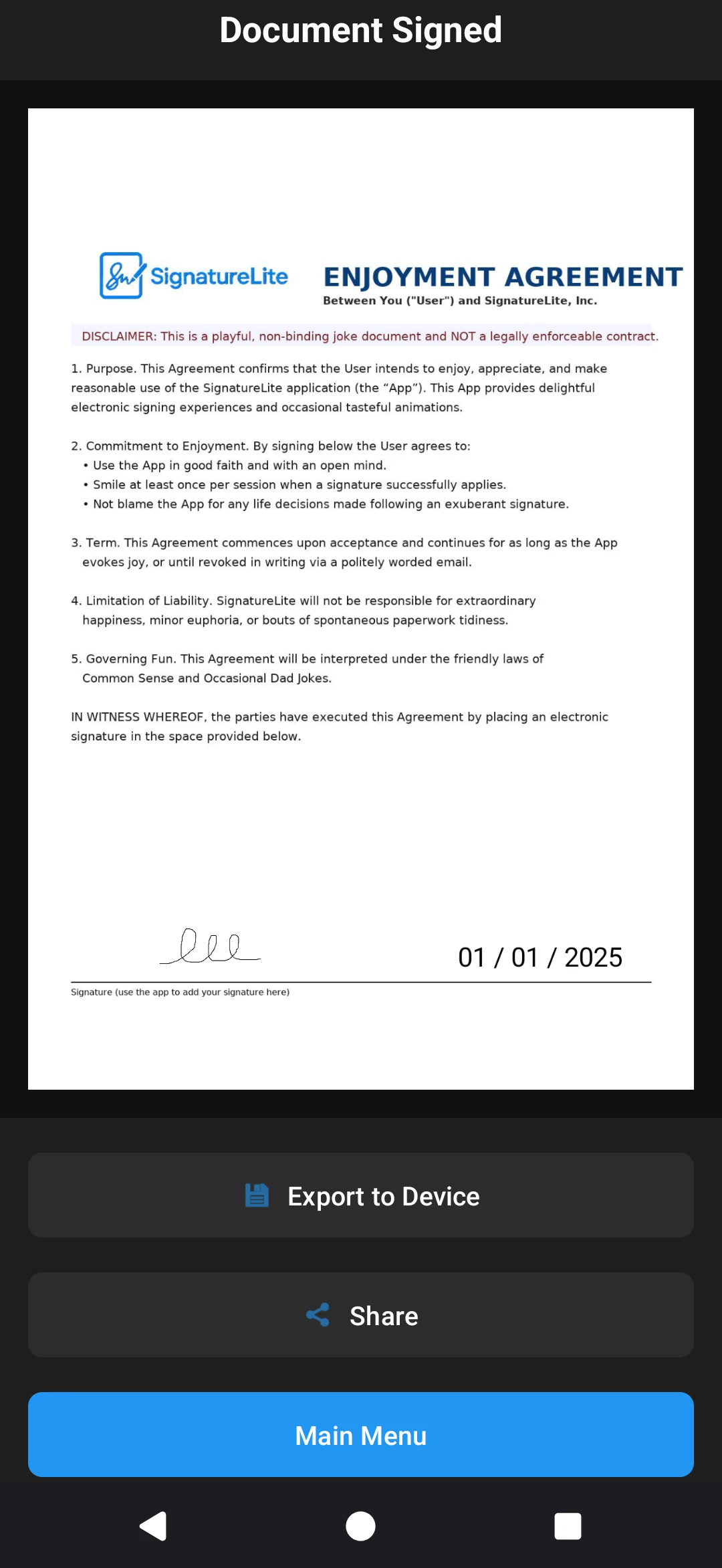 SignatureLite Screenshot 3